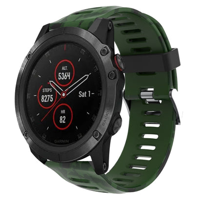 26mm Camouflage Printed Silicone Watch Band, For Garmin Fenix 5X Sapphire, For Garmin Fenix 5X Plus, For Garmin Fenix 3, For Garmin Fenix 3 HR