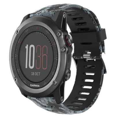 26mm Camouflage Printed Silicone Watch Band, For Garmin Fenix 5X Sapphire, For Garmin Fenix 5X Plus, For Garmin Fenix 3, For Garmin Fenix 3 HR