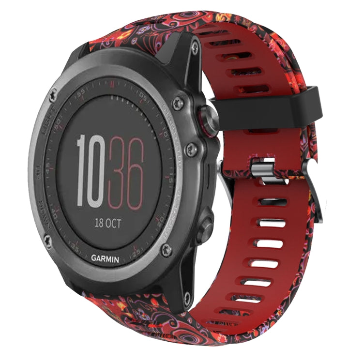 26mm Camouflage Printed Silicone Watch Band, For Garmin Fenix 5X Sapphire, For Garmin Fenix 5X Plus, For Garmin Fenix 3, For Garmin Fenix 3 HR