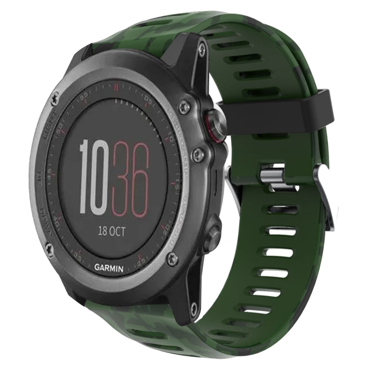 26mm Camouflage Printed Silicone Watch Band, For Garmin Fenix 5X Sapphire, For Garmin Fenix 5X Plus, For Garmin Fenix 3, For Garmin Fenix 3 HR