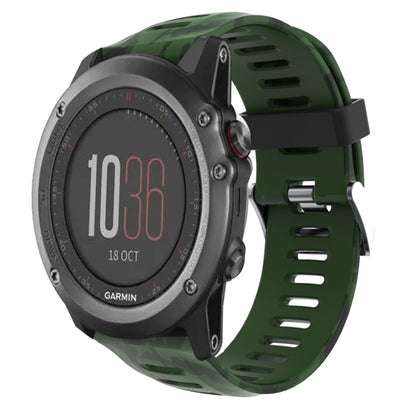 26mm Camouflage Printed Silicone Watch Band, For Garmin Fenix 5X Sapphire, For Garmin Fenix 5X Plus, For Garmin Fenix 3, For Garmin Fenix 3 HR