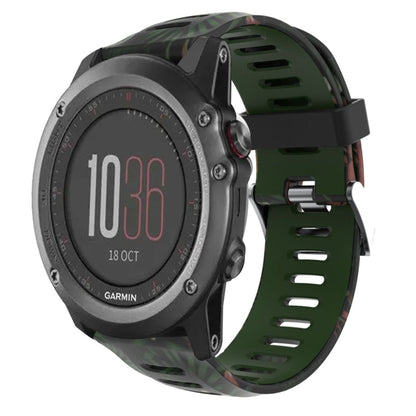 26mm Camouflage Printed Silicone Watch Band, For Garmin Fenix 5X Sapphire, For Garmin Fenix 5X Plus, For Garmin Fenix 3, For Garmin Fenix 3 HR