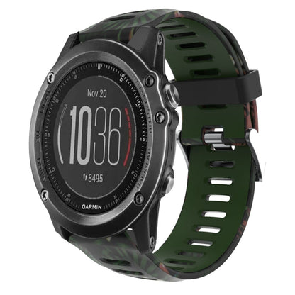 26mm Camouflage Printed Silicone Watch Band, For Garmin Fenix 5X Sapphire, For Garmin Fenix 5X Plus, For Garmin Fenix 3, For Garmin Fenix 3 HR