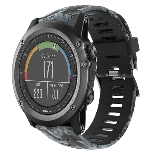 26mm Camouflage Printed Silicone Watch Band, For Garmin Fenix 3 Sapphire, For Garmin Descent MK 1, For Garmin Descent MK 2, For Garmin Descent MK 2i