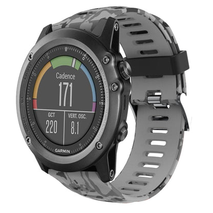 26mm Camouflage Printed Silicone Watch Band, For Garmin Fenix 3 Sapphire, For Garmin Descent MK 1, For Garmin Descent MK 2, For Garmin Descent MK 2i