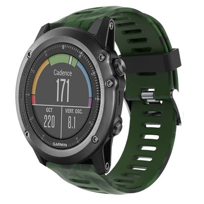 26mm Camouflage Printed Silicone Watch Band, For Garmin Fenix 3 Sapphire, For Garmin Descent MK 1, For Garmin Descent MK 2, For Garmin Descent MK 2i