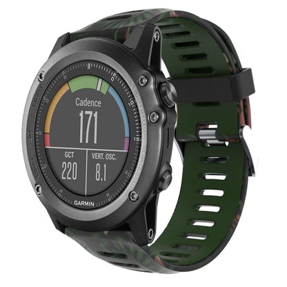 26mm Camouflage Printed Silicone Watch Band, For Garmin Fenix 3 Sapphire, For Garmin Descent MK 1, For Garmin Descent MK 2, For Garmin Descent MK 2i