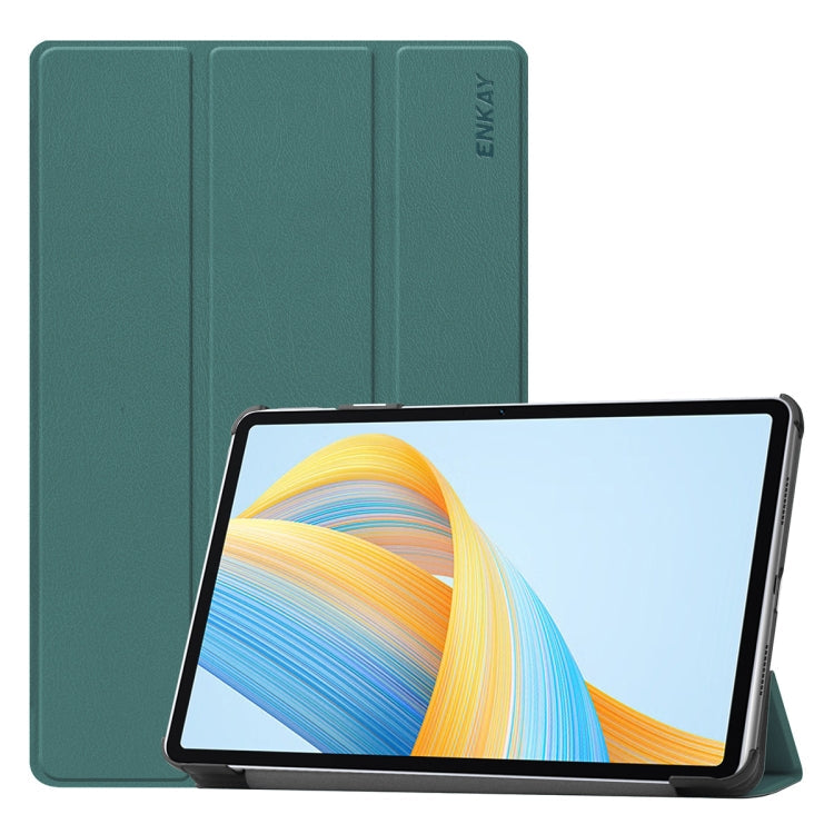 ENKAY Tri-fold Custer Texture Leather Smart Tablet Case, For Honor Pad 10 12.1, For Honor Pad X8 Pro / X9 11.5, For Honor Pad V8