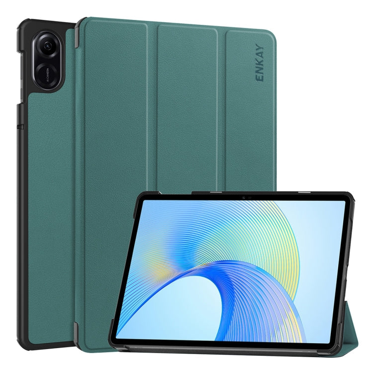 ENKAY Tri-fold Custer Texture Leather Smart Tablet Case, For Honor Pad 10 12.1, For Honor Pad X8 Pro / X9 11.5, For Honor Pad V8