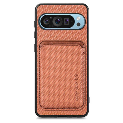 Carbon Fiber Leather Card Magsafe Phone Case, For Google Pixel 10 Pro XL, For Google Pixel 9 Pro XL, For Google Pixel 10 / 10 Pro, For Google Pixel 9 / 9 Pro