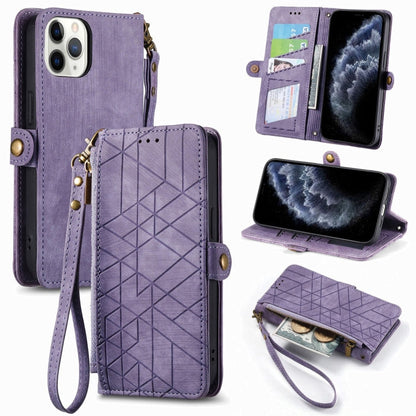 Geometric Zipper Wallet Side Buckle Leather Phone Case, For iPhone 13, For iPhone 12 / 12 Pro, For iPhone 12 Pro Max, For iPhone 11 Pro Max