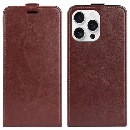 R64 Texture Single Vertical Flip Leather Phone Case, For iPhone 16 Pro, For iPhone 16 Plus, For iPhone 16, For iPhone 15 Pro Max, For iPhone 15 Pro, For iPhone 15 Plus