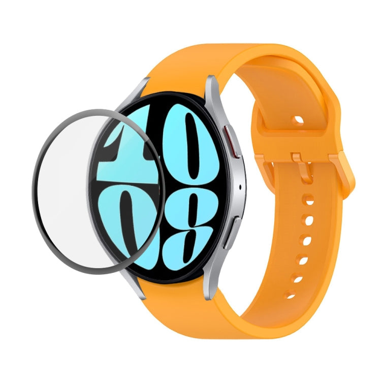 JUNSUNMAY Silicone Adjustable Strap + Full Coverage PMMA Screen Protector Kit, For Samsung Galaxy Watch6 40mm
