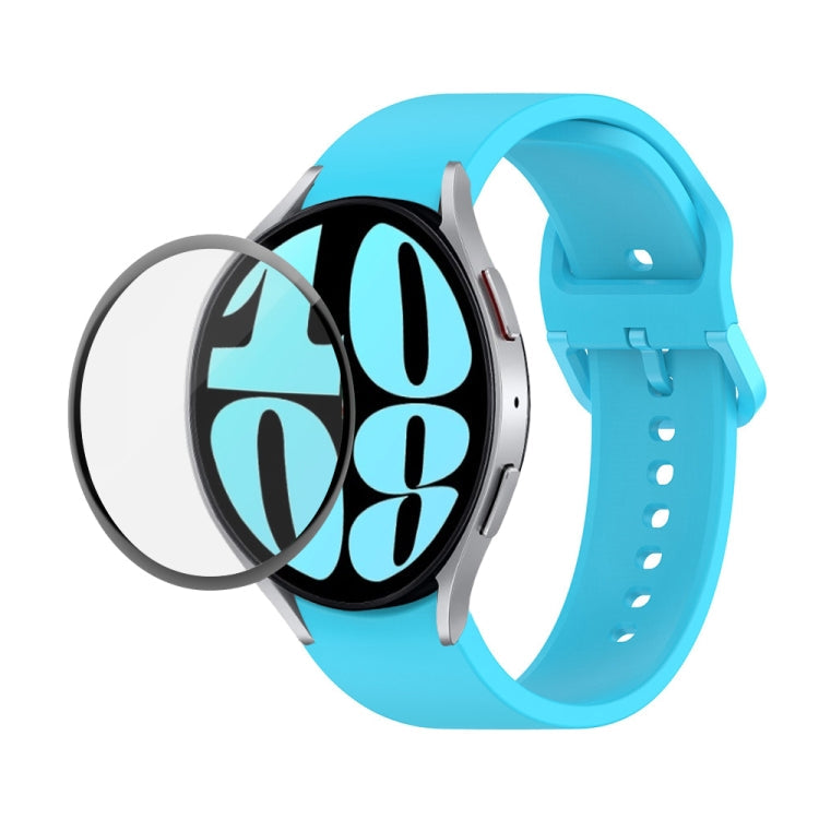 JUNSUNMAY Silicone Adjustable Strap + Full Coverage PMMA Screen Protector Kit, For Samsung Galaxy Watch6 40mm