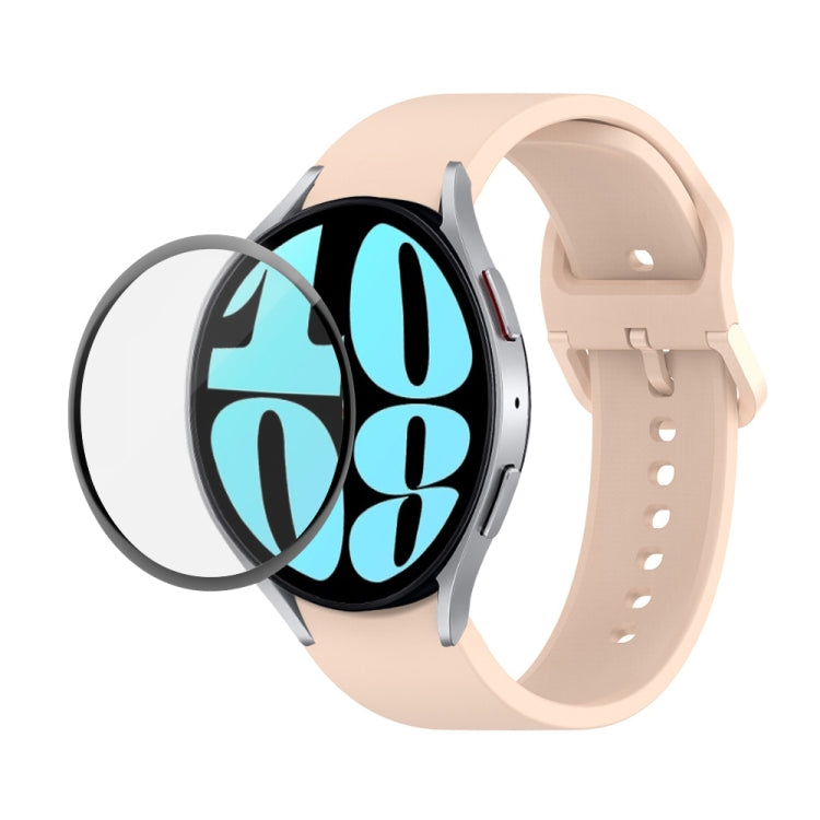 JUNSUNMAY Silicone Adjustable Strap + Full Coverage PMMA Screen Protector Kit, For Samsung Galaxy Watch6 44mm