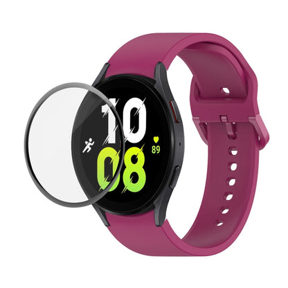 JUNSUNMAY Silicone Adjustable Strap + Full Coverage PMMA Screen Protector Kit, For Samsung Galaxy Watch5 40mm