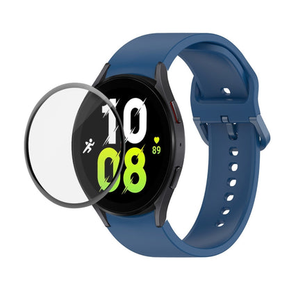 JUNSUNMAY Silicone Adjustable Strap + Full Coverage PMMA Screen Protector Kit, For Samsung Galaxy Watch5 40mm