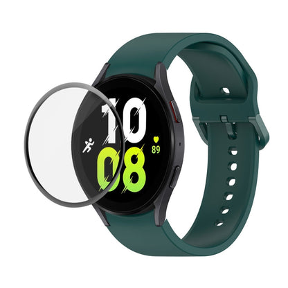 JUNSUNMAY Silicone Adjustable Strap + Full Coverage PMMA Screen Protector Kit, For Samsung Galaxy Watch5 40mm