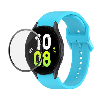JUNSUNMAY Silicone Adjustable Strap + Full Coverage PMMA Screen Protector Kit, For Samsung Galaxy Watch5 40mm