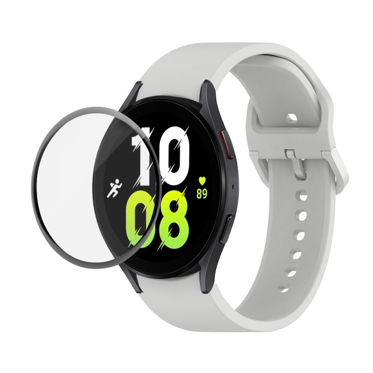 JUNSUNMAY Silicone Adjustable Strap + Full Coverage PMMA Screen Protector Kit, For Samsung Galaxy Watch5 44mm