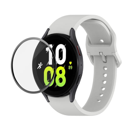JUNSUNMAY Silicone Adjustable Strap + Full Coverage PMMA Screen Protector Kit, For Samsung Galaxy Watch5 44mm