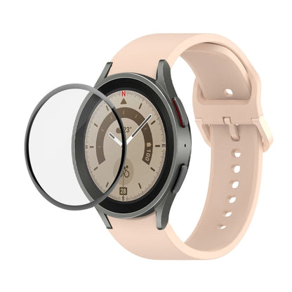 JUNSUNMAY Silicone Adjustable Strap + Full Coverage PMMA Screen Protector Kit, For Samsung Galaxy Watch5 Pro 45mm