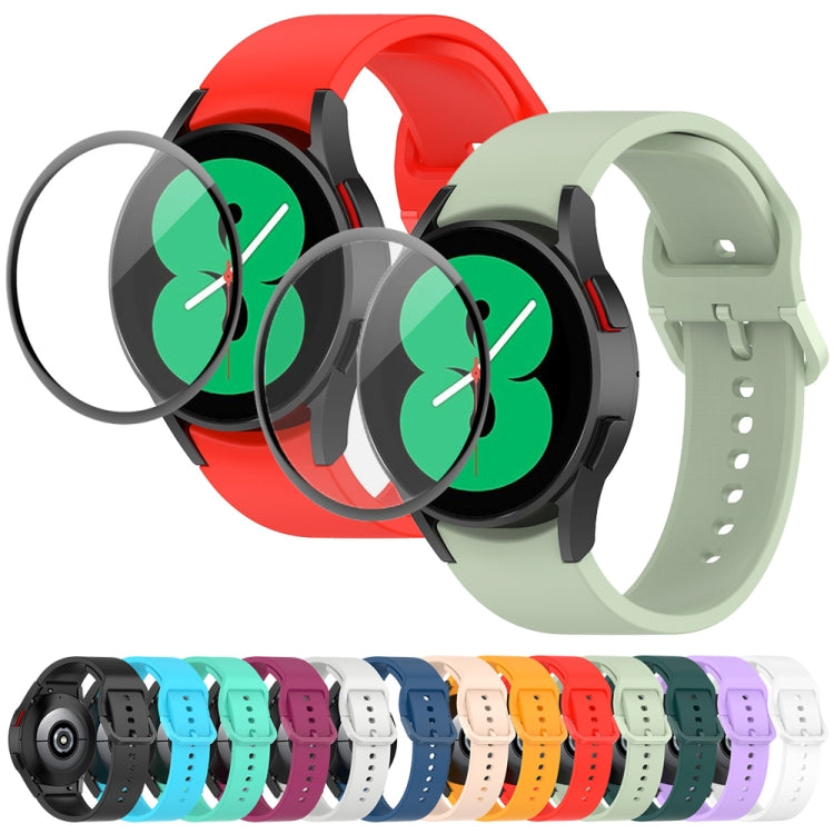 JUNSUNMAY Silicone Adjustable Strap + Full Coverage PMMA Screen Protector Kit, For Samsung Galaxy Watch6 40mm