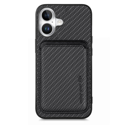 Carbon Fiber Leather Card Magsafe Phone Case, For iPhone Air, For iPhone 16 Pro Max, For iPhone 16 Pro, For iPhone 16 Plus
