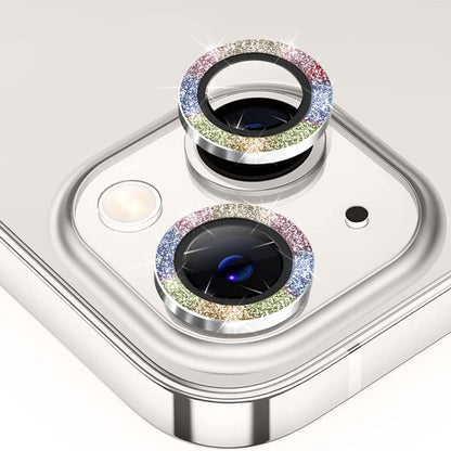ENKAY Hat-Prince Glitter Rear Lens Aluminium Alloy Tempered Glass Film, For iPhone 15 Pro / 15 Pro Max, For iPhone 15 / 15 Plus