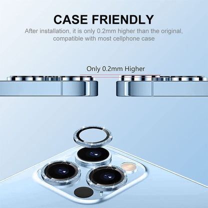ENKAY Hat-Prince Glitter Rear Lens Aluminium Alloy Tempered Glass Film, For iPhone 15 Pro / 15 Pro Max, For iPhone 15 / 15 Plus