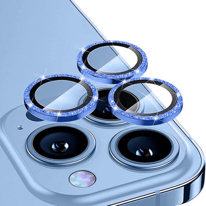ENKAY Hat-Prince Glitter Rear Lens Aluminium Alloy Tempered Glass Film, For iPhone 15 Pro / 15 Pro Max, For iPhone 15 / 15 Plus