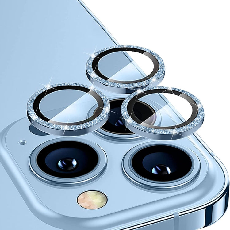 ENKAY Hat-Prince Glitter Rear Lens Aluminium Alloy Tempered Glass Film, For iPhone 15 Pro / 15 Pro Max, For iPhone 15 / 15 Plus