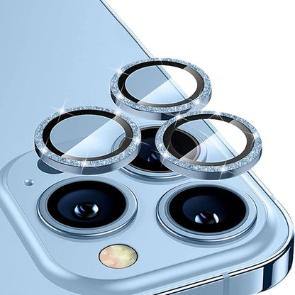 ENKAY Hat-Prince Glitter Rear Lens Aluminium Alloy Tempered Glass Film, For iPhone 15 Pro / 15 Pro Max, For iPhone 15 / 15 Plus
