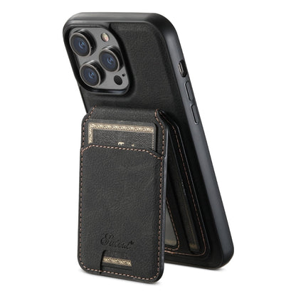 Suteni H16 Litchi Texture Leather Detachable Wallet Back Phone Case, For iPhone 13 Pro, For iPhone 13, For iPhone 12, For iPhone 12 Pro Max, For iPhone 12 Pro