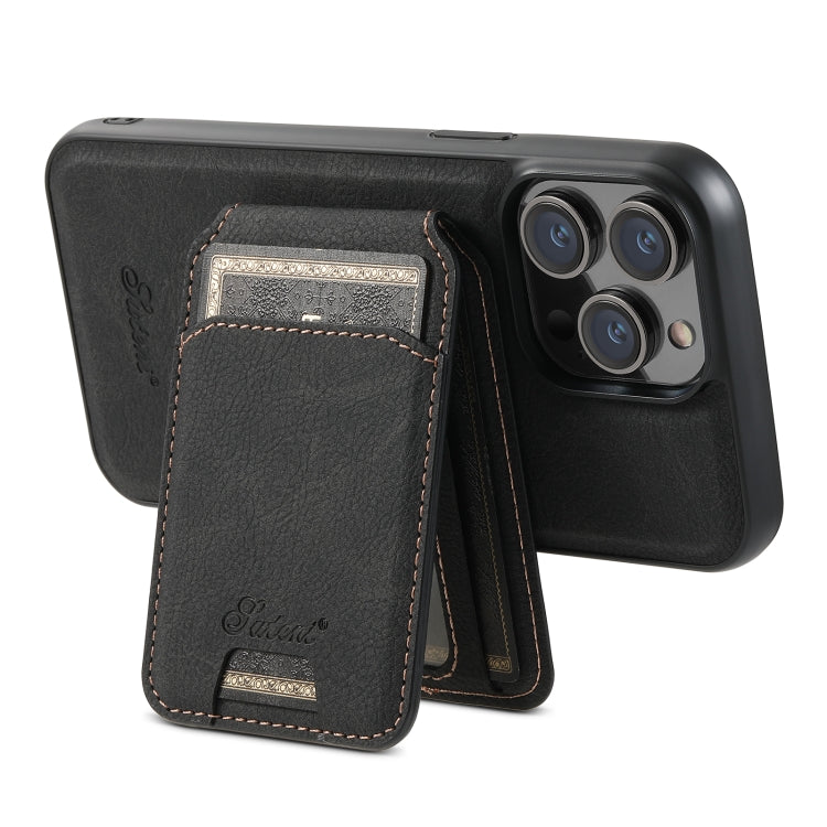 Suteni H16 Litchi Texture Leather Detachable Wallet Back Phone Case, For iPhone 13 Pro, For iPhone 13, For iPhone 12, For iPhone 12 Pro Max, For iPhone 12 Pro