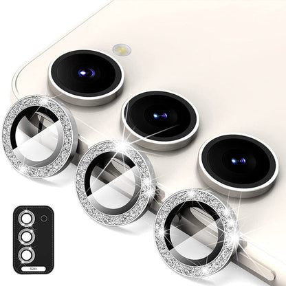 ENKAY Hat-Prince 9H Rear Camera Lens Glitter Aluminium Alloy Tempered Glass Film, For Samsung Galaxy S24 Ultra 5G, For Samsung Galaxy S24+ 5G, For Samsung Galaxy S24 5G