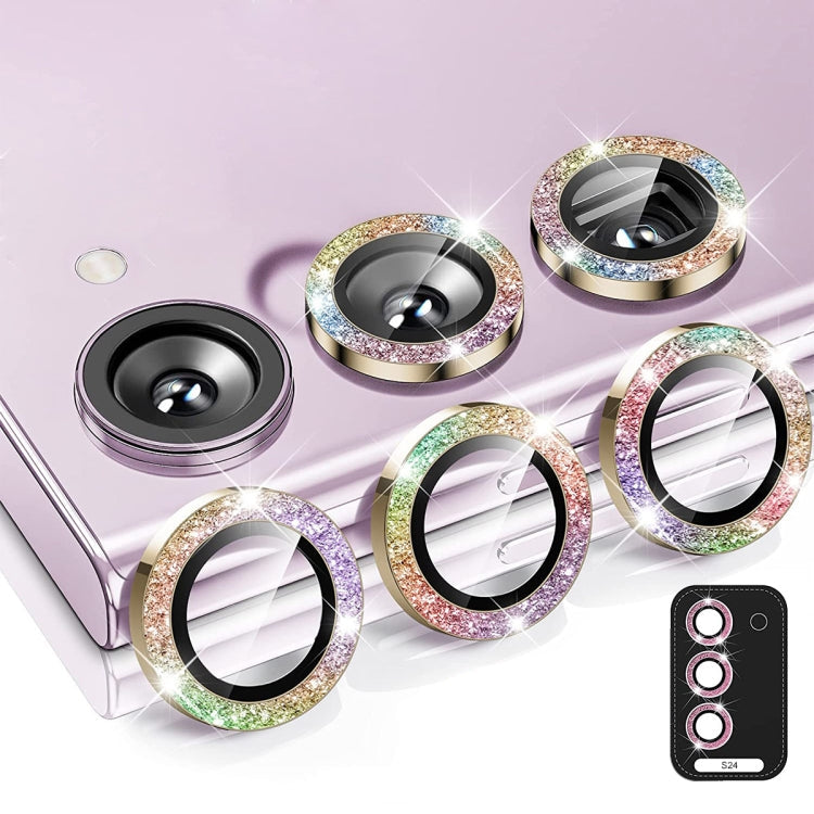ENKAY Hat-Prince 9H Rear Camera Lens Glitter Aluminium Alloy Tempered Glass Film, For Samsung Galaxy S24 Ultra 5G, For Samsung Galaxy S24+ 5G, For Samsung Galaxy S24 5G