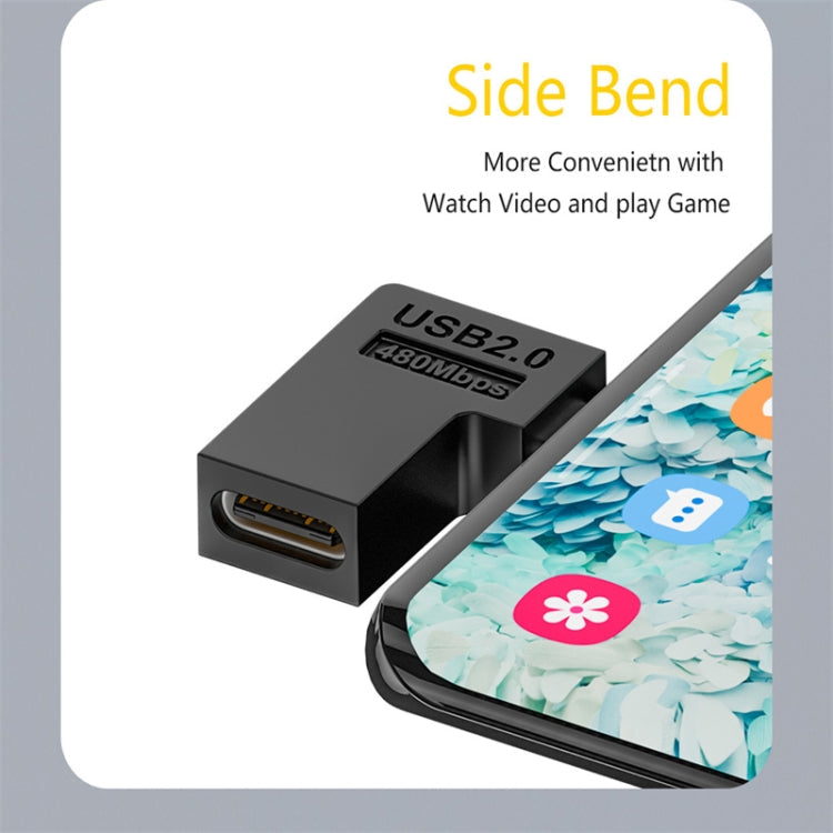 Type-C Female to Micro USB Male Adapter Data Charging Transmission, Type-C Female to Micro Male U Shape Back, Type-C Female to Micro Male U Shape Front, Type-C Female to Micro Male Right Bend, Type-C Female to Micro Male Left Bend