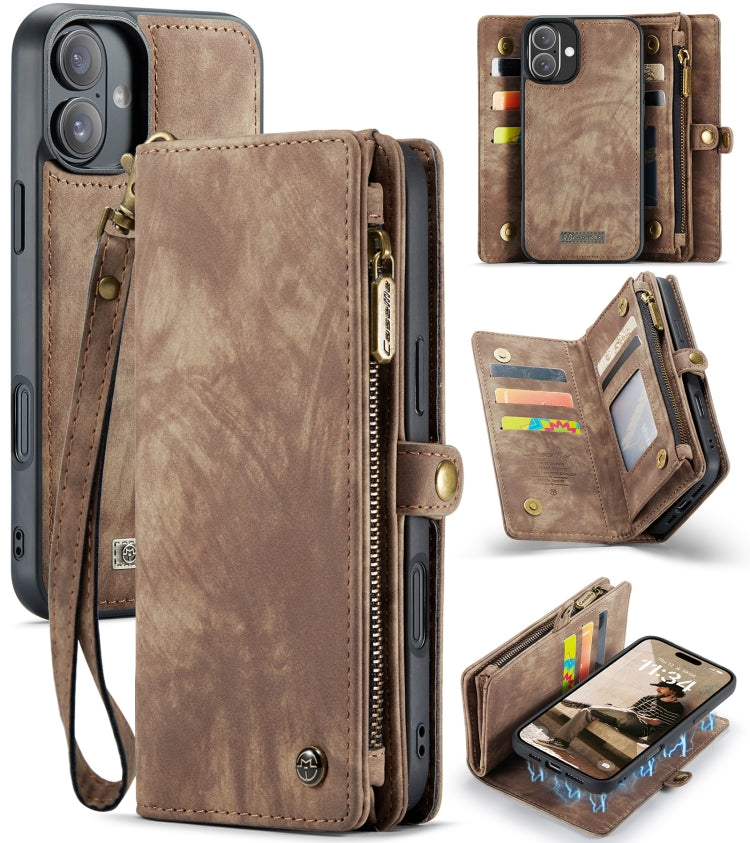 CaseMe 008 Detachable Multifunctional Leather Phone Case, For iPhone 16