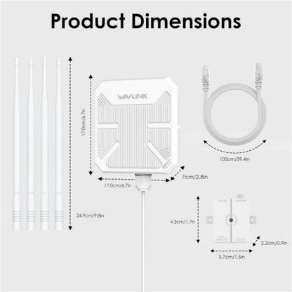 WAVLINK WN588HA2 AP Repeater WiFi Signal Booster AC1200 Dual Band WiFi Extender, US Plug, UK Plug, EU Plug, AU Plug