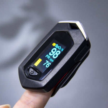 Portable Pulsioximetro Finger spo2 Pulse oxymeter blood oxygen monitor saturatiemeter (Orange)