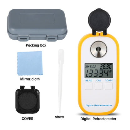 DR301 Digital Honey Refractometer Measuring Sugar Content Meter Range 090 Brix Refractometer Baume Honey Water Concentration Tool, DR301