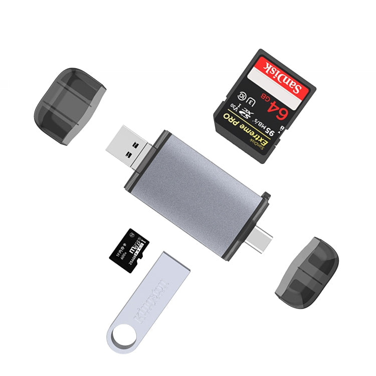 Typce-C+USB+Micro USB  OTG  Card Reader