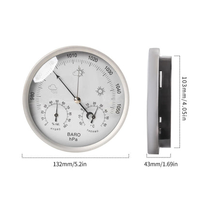 THB9392  Wall Mounted Digital Thermometer Hygrometer Household High Accuracy Pressure Gauge Air Weather Instrument Barometer, THB9392 (Gold), THB9392 132mm