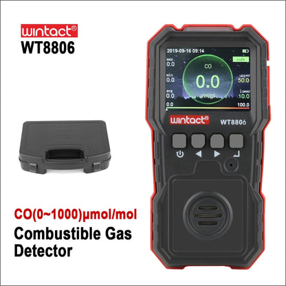 WINTACT WT8806 Carbon Monoxide Monitor Professional Rechargeable Gas Sensor High Sensitive Poisoning Sound-light Vibration Alarm CO Detector