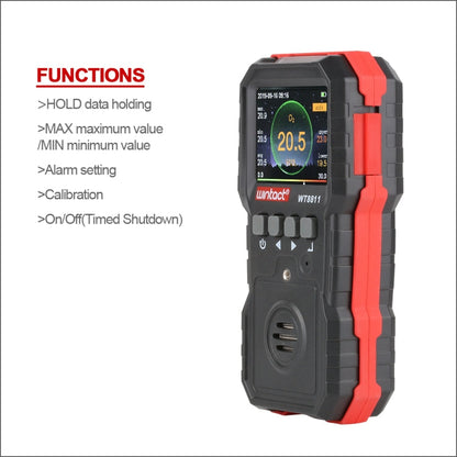 WINTACT WT8811 Compoud Gas Monitor LCD Display Rechargeable Multifunction 4 in1 Combustible O2 H2S CO Gas Sensor Sound-light Vibration Alarm