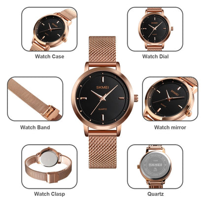 SKMEI 1528 Simple Fashion Lady Watch Casual Netting Scale