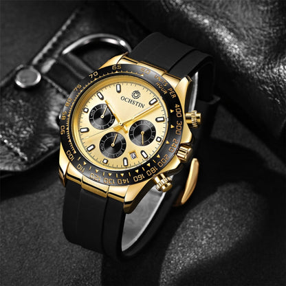 OCHSTIN 6103 Multi Function Quartz Watch Silicone Watch Band Sports Luminous Waterproof Watch