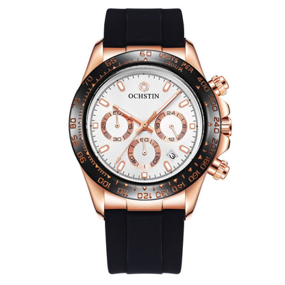 OCHSTIN 6103 Multi Function Quartz Watch Silicone Watch Band Sports Luminous Waterproof Watch