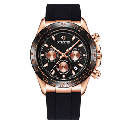 OCHSTIN 6103 Multi Function Quartz Watch Silicone Watch Band Sports Luminous Waterproof Watch